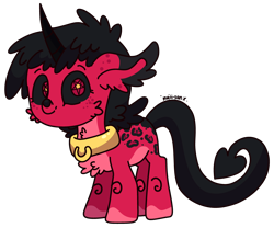 Size: 3757x3130 | Tagged: safe, artist:maiii-san, derpibooru import, oc, oc only, pony, unicorn, chest fluff, collar, high res, horn, looking at you, signature, simple background, smiling, smiling at you, solo, transparent background, unicorn oc, wingding eyes