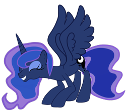 Size: 1744x1566 | Tagged: safe, artist:gmaplay, derpibooru import, princess luna, alicorn, pony, between dark and dawn, cute, eyes closed, happy, lunabetes, simple background, solo, teeth, transparent background, vector