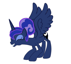 Size: 1744x1566 | Tagged: safe, alternate version, artist:gmaplay, derpibooru import, princess luna, alicorn, pony, between dark and dawn, cute, eyes closed, female, happy, lunabetes, mare, simple background, smiling, solo, teeth, transparent background, vector