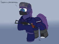 Size: 4000x3000 | Tagged: safe, artist:donnik, derpibooru import, oc, oc:wolf herbst, earth pony, pony, clothes, gun, mask, police uniform, solo, uniform, weapon