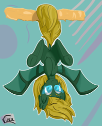 Size: 3264x4000 | Tagged: safe, artist:vinca, derpibooru import, oc, bat pony, bat pony oc, bat wings, hanging, hanging upside down, solo, upside down, wings