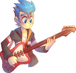 Size: 1280x1225 | Tagged: safe, artist:sony-shock, flash sentry, human, equestria girls, electric guitar, guitar, male, musical instrument, simple background, solo, transparent background