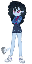 Size: 1096x2200 | Tagged: safe, artist:skyfallfrost, derpibooru import, oc, oc:skyfall frost, equestria girls, clothes, converse, female, jacket, shoes, simple background, skirt, solo, transparent background