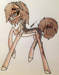 Size: 620x784 | Tagged: safe, artist:beamybutt, derpibooru import, oc, oc only, earth pony, pony, colored hooves, earth pony oc, eyelashes, male, raised hoof, raised leg, signature, solo, stallion, traditional art