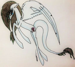 Size: 779x694 | Tagged: safe, artist:beamybutt, derpibooru import, oc, oc only, pegasus, pony, eyelashes, female, flying, mare, pegasus oc, signature, solo, traditional art, wings