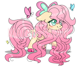 Size: 1432x1240 | Tagged: safe, artist:maiii-san, derpibooru import, fluttershy, butterfly, pegasus, pony, base used, blushing, cute, daaaaaaaaaaaw, female, hoof polish, mare, raised hoof, raised leg, shyabetes, simple background, smiling, solo, transparent background, watermark, wings