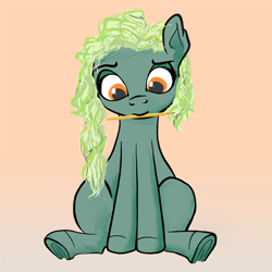 Size: 600x600 | Tagged: safe, artist:cartonboxonstreet, derpibooru import, oc, oc only, oc:quaint juncture, earth pony, pony, earth pony oc, female, mare, mouth hold, pencil, sitting, solo