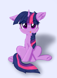 Size: 735x1000 | Tagged: safe, artist:hsf, derpibooru import, twilight sparkle, unicorn twilight, pony, unicorn, :p, cheek fluff, cute, ear fluff, ears, female, filly, filly twilight sparkle, floppy ears, leg fluff, mlem, silly, sitting, solo, starry eyes, tongue, tongue out, twiabetes, wingding eyes, younger