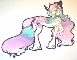 Size: 1920x1505 | Tagged: safe, artist:oneiria-fylakas, derpibooru import, oc, oc:elena nebula naqua, pony, unicorn, female, mare, solo, traditional art