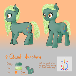 Size: 4256x4256 | Tagged: safe, artist:cartonboxonstreet, derpibooru import, oc, oc only, oc:quaint juncture, earth pony, pony, absurd resolution, earth pony oc, female, mare, reference sheet, smiling, solo