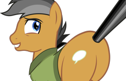 Size: 3077x1984 | Tagged: safe, derpibooru import, quibble pants, earth pony, pony, season 6, stranger than fan fiction, butt, high res, male, plot, quibble butts, simple background, solo, stallion
