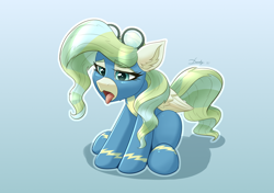 Size: 2008x1417 | Tagged: safe, artist:dandy, derpibooru import, vapor trail, pegasus, pony, atg 2021, clothes, exhausted, female, mare, newbie artist training grounds, open mouth, panting, sitting, solo, tired, tongue, tongue out, uniform, wonderbolts uniform