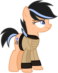 Size: 1024x1290 | Tagged: safe, artist:pegasski, derpibooru import, oc, oc:jettison, earth pony, pony, clothes, female, mare, simple background, solo, transparent background