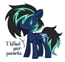 Size: 684x656 | Tagged: safe, artist:petruse4ka, derpibooru import, oc, oc only, pegasus, pony, pegasus oc, simple background, smiling, solo, talking, transparent background, two toned wings, wings