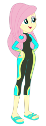 Size: 1254x3458 | Tagged: safe, alternate version, artist:gmaplay, derpibooru import, edit, edited screencap, screencap, fluttershy, equestria girls, boots, clothes, not a vector, shoes, solo, swimsuit, wetsuit
