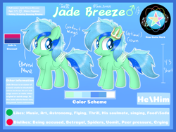 Size: 2000x1500 | Tagged: safe, artist:jadebreeze115, derpibooru import, oc, oc only, oc:jade breeze, pegasus, pony, bisexual pride flag, color palette, color scheme, crown, jewelry, male, pegasus oc, pride, pride flag, reference sheet, regalia, solo, stallion