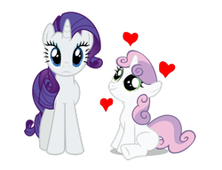 Size: 1300x1000 | Tagged: safe, derpibooru import, rarity, sweetie belle, pony, unicorn, affection, duo, female, siblings, simple background, sisters, white background