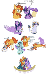 Size: 1083x1740 | Tagged: safe, artist:l00giedoogie, derpibooru import, sunburst, twilight sparkle, oc, oc:astrid comet, pony, unicorn, alternate hairstyle, baby, baby pony, family, father and child, father and daughter, female, filly, male, mother and child, mother and daughter, offspring, parent and child, parent:sunburst, parent:twilight sparkle, parents:twiburst, shipping, simple background, straight, twiburst, white background