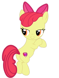 Size: 1568x2053 | Tagged: safe, artist:gmaplay, derpibooru import, apple bloom, earth pony, pony, apple bloom's bow, bloom butt, bow, butt, cutie mark, female, hair bow, looking back, plot, simple background, solo, transparent background