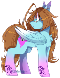 Size: 1824x2368 | Tagged: safe, artist:mediasmile666, derpibooru import, oc, oc only, pegasus, pony, colored hooves, colored wings, female, gradient wings, looking back, mare, simple background, solo, standing, transparent background, wings