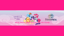 Size: 2546x1433 | Tagged: safe, derpibooru import, applejack, fluttershy, pinkie pie, rainbow dash, rarity, twilight sparkle, twilight sparkle (alicorn), alicorn, earth pony, pegasus, pony, unicorn, g4, female, mane six, mane six opening poses, my little pony logo, official, youtube banner