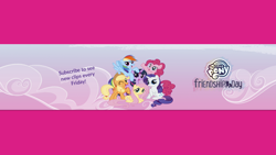 Size: 2048x1152 | Tagged: safe, derpibooru import, applejack, fluttershy, pinkie pie, rainbow dash, rarity, twilight sparkle, twilight sparkle (alicorn), alicorn, earth pony, pegasus, pony, unicorn, g4, female, mane six, mane six opening poses, my little pony logo, official, youtube banner