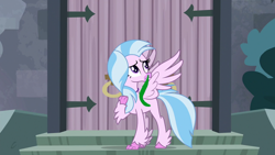 Size: 1280x720 | Tagged: safe, derpibooru import, edit, edited screencap, screencap, silverstream, hippogriff, 1000 hours in ms paint, female, runny nose, snot, snot edit, solo, teeth