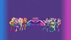 Size: 2538x1434 | Tagged: safe, derpibooru import, applejack, fluttershy, lemon zest, pinkie pie, sour sweet, sunny flare, sunset shimmer, twilight sparkle, equestria girls, friendship games, female, official, shadowbolts, wondercolts, youtube banner