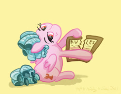 Size: 1280x988 | Tagged: safe, artist:kirbyliscious, derpibooru import, cozy glow, pegasus, pony, atg 2021, breaking, female, filly, foal, fuck the police, newbie artist training grounds, pure unfiltered evil, rules, solo