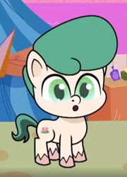 Size: 638x886 | Tagged: safe, derpibooru import, screencap, earth pony, pony, communication shakedown, my little pony: pony life, spoiler:pony life s02e18, :o, background pony, cropped, male, open mouth, solo, stallion, standing, unnamed character, unnamed pony