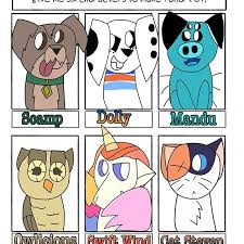 Size: 225x225 | Tagged: artist needed, safe, derpibooru import, owlowiscious, bird, cat, dog, owl, pig, pony, unicorn, bust, collar, crossover, lady and the tramp, six fanarts