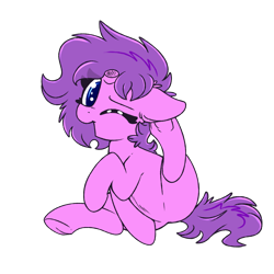 Size: 2000x2000 | Tagged: safe, artist:skoon, oc, oc only, oc:stir crazy, pony, unicorn, ponybooru collab 2021, behaving like a cat, ear scratch, female, looking at you, mare, one eye closed, simple background, solo, transparent background