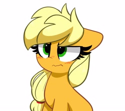 Size: 4096x3642 | Tagged: safe, artist:kittyrosie, derpibooru import, applejack, earth pony, pony, blushing, cute, ears, female, floppy ears, hatless, jackabetes, mare, missing accessory, missing hat, silly, silly pony, solo, who's a silly pony