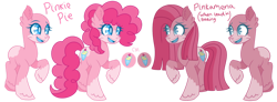 Size: 1024x378 | Tagged: safe, artist:werewolfpoison, derpibooru import, pinkie pie, pony, bald, duality, pinkamena diane pie, simple background, transparent background