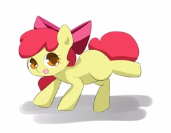 Size: 2426x1884 | Tagged: safe, artist:up_p_ab, derpibooru import, apple bloom, female, filly, raised hoof, raised leg, solo