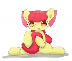 Size: 2019x1738 | Tagged: safe, artist:up_p_ab, derpibooru import, apple bloom, female, filly, hug, solo, tail hug