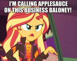 Size: 630x499 | Tagged: safe, derpibooru import, edit, edited screencap, screencap, sunset shimmer, better together, equestria girls, sunset's backstage pass!, caption, image macro, reference, text, the owl house