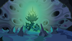 Size: 5336x3000 | Tagged: safe, artist:jeatz-axl, derpibooru import, season 6, to where and back again, absurd resolution, background, changeling hive, no pony, throne room, vector