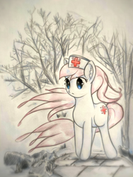 Size: 1920x2560 | Tagged: safe, artist:stardust0130, derpibooru import, nurse redheart, earth pony, pony, alternate hairstyle, female, mare, sad, solo, windswept mane