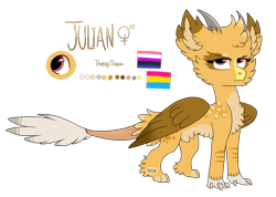 Size: 2551x1815 | Tagged: safe, artist:moccabliss, derpibooru import, oc, oc:julian, dragon, griffon, ambiguous gender, dragriff, pride, pride flag, simple background, solo, transparent background