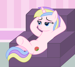 Size: 4741x4241 | Tagged: safe, artist:thatusualguy06, derpibooru import, holly dash, pony, unicorn, absurd resolution, armchair, atg 2021, female, hooves behind head, lidded eyes, mare, newbie artist training grounds, procrastination, solo, vector