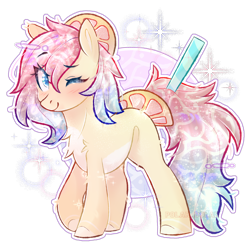 Size: 2500x2500 | Tagged: safe, artist:polar_bolar, derpibooru import, oc, oc only, earth pony, pony, blushing, cute, female, looking at you, mare, one eye closed, simple background, solo, transparent background, wink