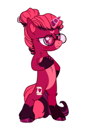 Size: 1843x2402 | Tagged: safe, artist:idkhesoff, artist:maiii-san, derpibooru import, oc, oc only, oc:venus red heart, pony, unicorn, base used, bipedal, coat markings, female, glasses, heart eyes, leg fluff, mare, raised hoof, raised leg, simple background, solo, transparent background, unshorn fetlocks, wingding eyes