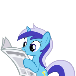 Size: 2405x2405 | Tagged: safe, artist:retro melon, derpibooru import, minuette, pony, unicorn, female, mare, newspaper, reading, simple background, solo, transparent background, vector