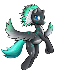 Size: 2000x2500 | Tagged: safe, artist:darkdoomer, oc, oc only, oc:alpine apotheon, pegasus, ponybooru collab 2021, body markings, feathered mane, female, flying, looking at you, simple background, transparent background