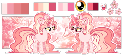 Size: 5382x2382 | Tagged: safe, artist:maiii-san, derpibooru import, oc, oc only, oc:cherry bloom, pony, unicorn, duo, female, glasses, mare, reference sheet, simple background, transparent background