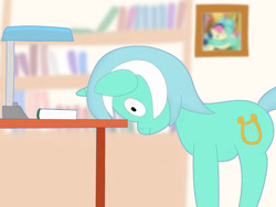 Size: 1280x960 | Tagged: safe, artist:limitmj, derpibooru import, bon bon, lyra heartstrings, sweetie drops, pony, unicorn, atg 2021, female, newbie artist training grounds, procrastination, solo, wide eyes