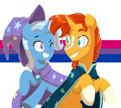 Size: 2048x1826 | Tagged: safe, artist:chub-wub, derpibooru import, edit, sunburst, trixie, bisexual, bisexual pride flag, female, male, pride, pride flag, shipping, straight, trixburst