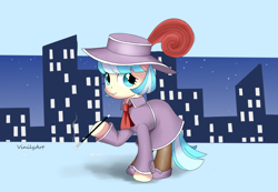 Size: 1026x712 | Tagged: safe, artist:vinilyart, derpibooru import, coco pommel, earth pony, pony, clothes, cocobetes, cute, female, hat, mare, solo