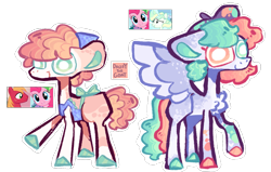 Size: 3181x2029 | Tagged: safe, artist:dazey-the-goat, derpibooru import, big macintosh, pinkie pie, vapor trail, oc, earth pony, pegasus, pony, apron, bandana, clothes, colored hooves, earth pony oc, female, heterochromia, lesbian, male, offspring, parent:big macintosh, parent:pinkie pie, parent:vapor trail, parents:pinkiemac, parents:vaporpie, pegasus oc, pinkiemac, screencap reference, shipping, simple background, spread wings, straight, transparent background, vaporpie, wings